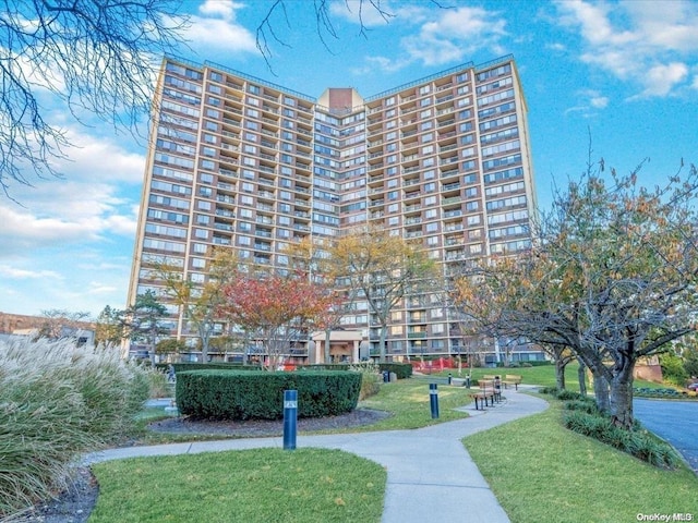 view of home's community with a lawn