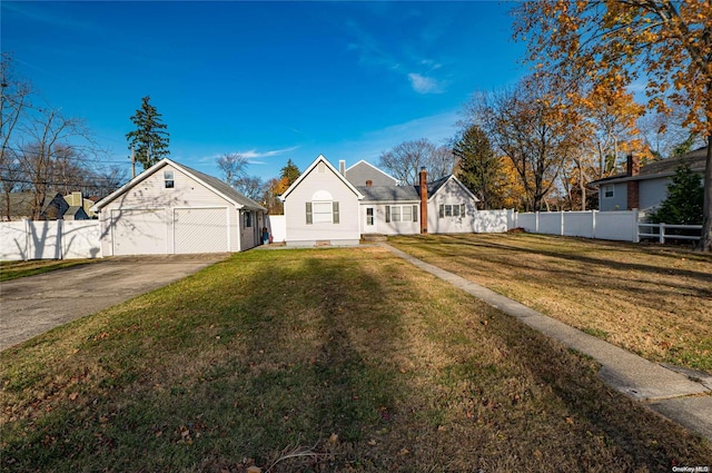 view of front of home featuring a front lawn