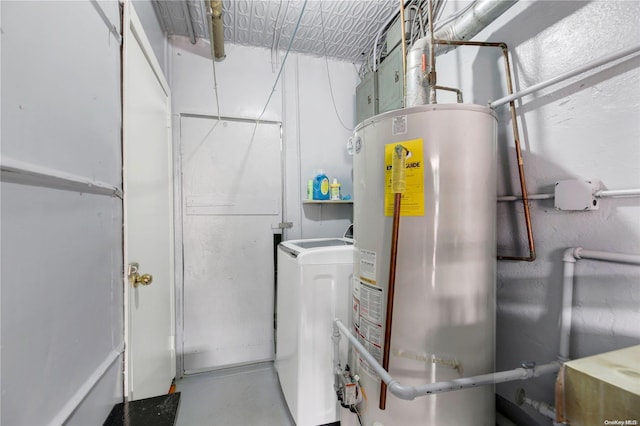 utility room with washer / clothes dryer and water heater