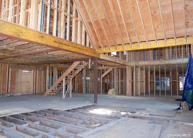 misc room featuring vaulted ceiling