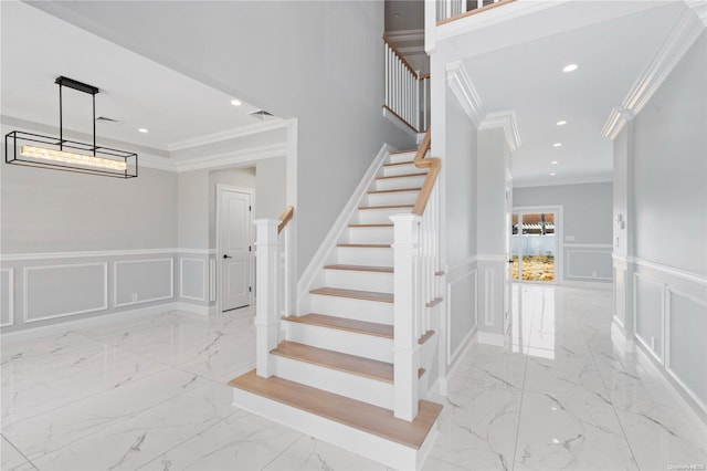 stairs with ornamental molding