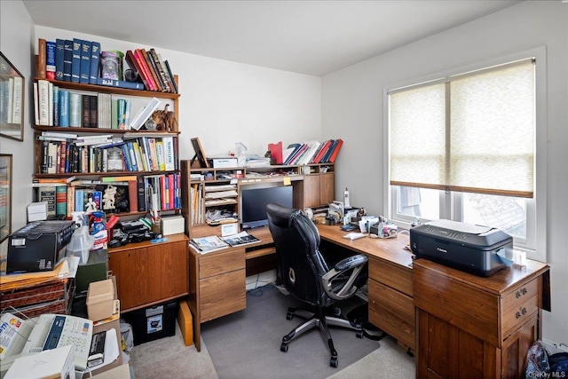 view of carpeted office