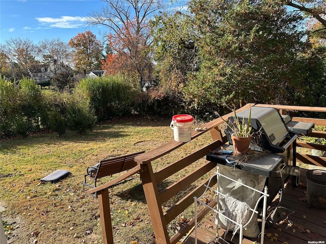 view of yard featuring a deck