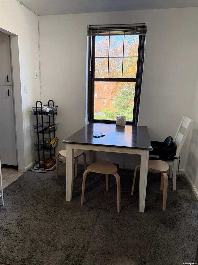 view of carpeted dining room