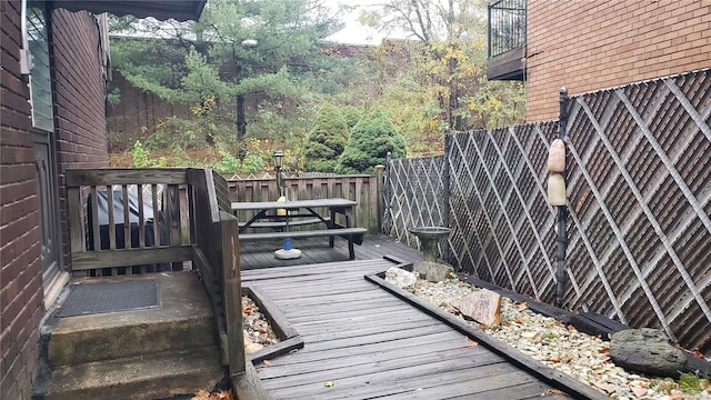 view of wooden deck