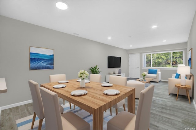 dining area featuring light hardwood / wood-style floors