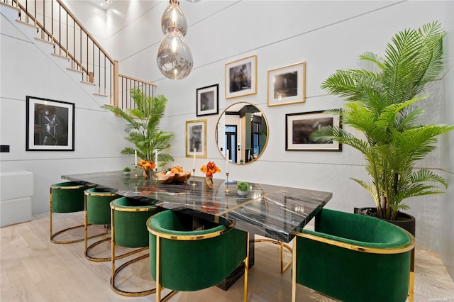 dining area featuring light hardwood / wood-style floors