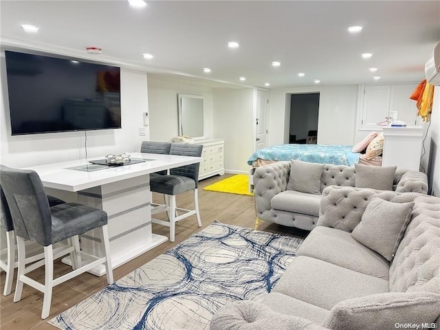 living room featuring light hardwood / wood-style floors