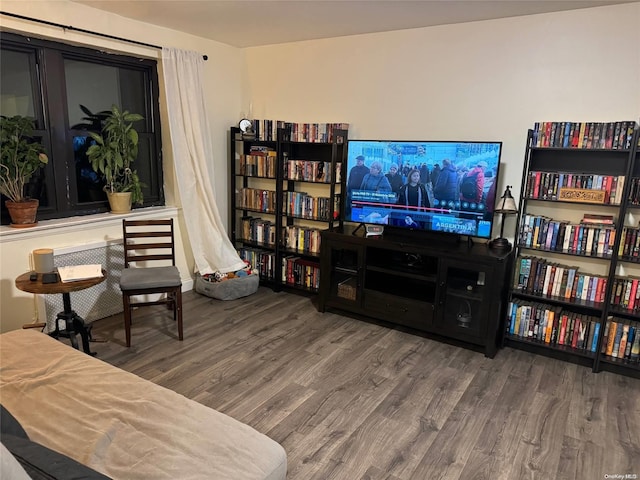 interior space with hardwood / wood-style flooring