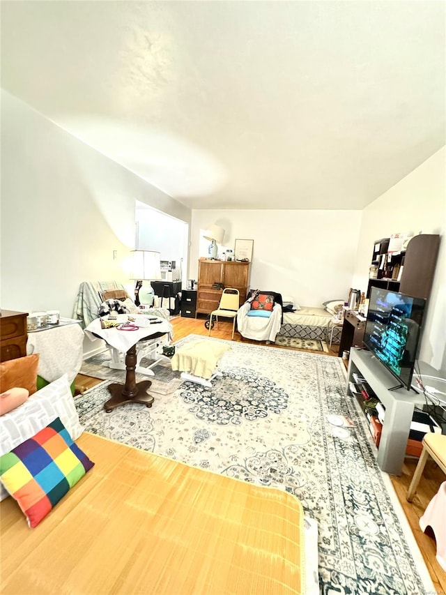 living room with hardwood / wood-style flooring