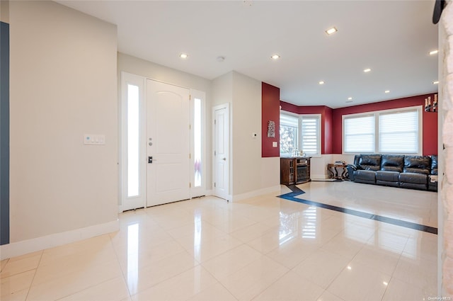 view of tiled foyer entrance