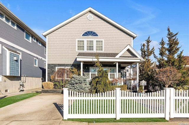 view of front of property with a porch