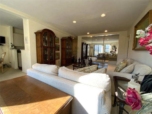 5 Schenck Ave Unit 3E, Great Neck, NY 11021 - living room with recessed lighting and carpet