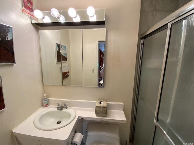 5 Schenck Ave Unit 3E, Great Neck, NY 11021 - bathroom featuring vanity and an enclosed shower