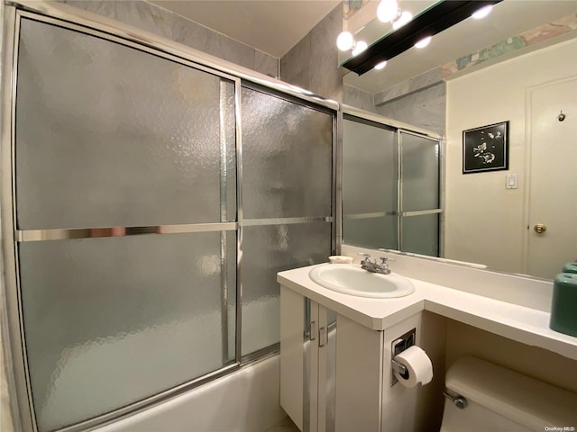 5 Schenck Ave Unit 3E, Great Neck, NY 11021 - full bath featuring toilet, shower / bath combination with glass door, and vanity