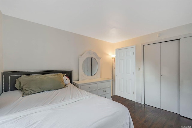 bedroom featuring dark wood-type flooring