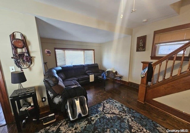 living room featuring hardwood / wood-style floors