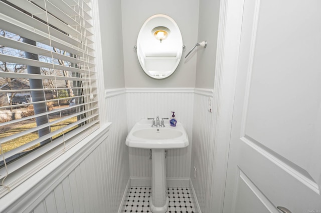 bathroom featuring sink and tile patterned flooring