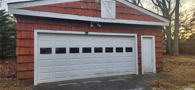 view of garage