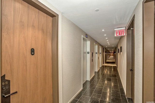 133-27 39th Ave Unit 9S, Flushing, NY 11354 - hallway with baseboards and recessed lighting