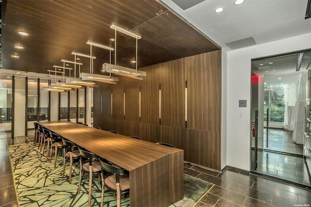 133-27 39th Ave Unit 9S, Flushing, NY 11354 - bar area with baseboards and recessed lighting