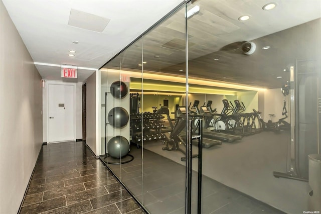 133-27 39th Ave Unit 9S, Flushing, NY 11354 - exercise room featuring recessed lighting and baseboards