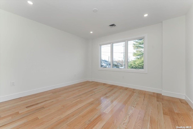 empty room featuring light wood-type flooring