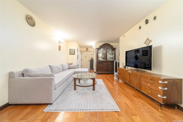 living room featuring light hardwood / wood-style floors