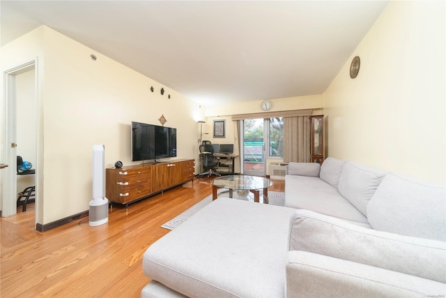 living room featuring light hardwood / wood-style flooring