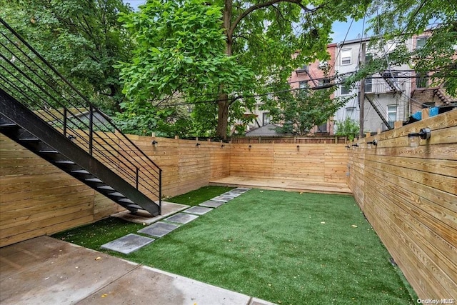 448 Halsey St, Stuyvesant Hts, NY 11233 - fenced backyard with stairs