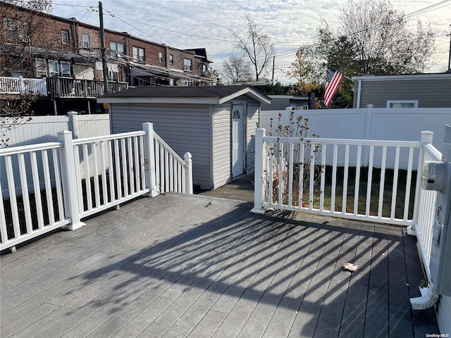 deck with a storage unit