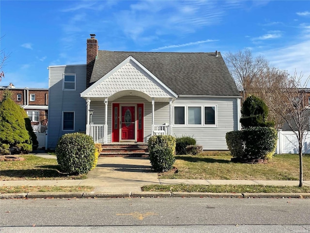 view of front of house featuring a front yard