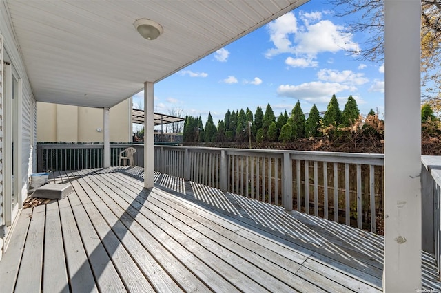 view of wooden deck