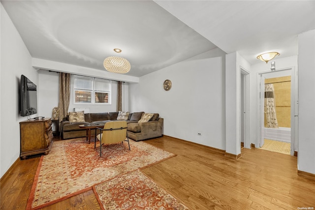 living room featuring light hardwood / wood-style floors