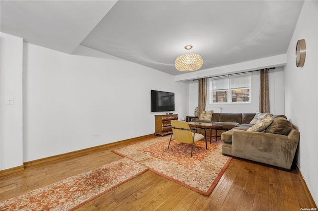 living room featuring hardwood / wood-style floors