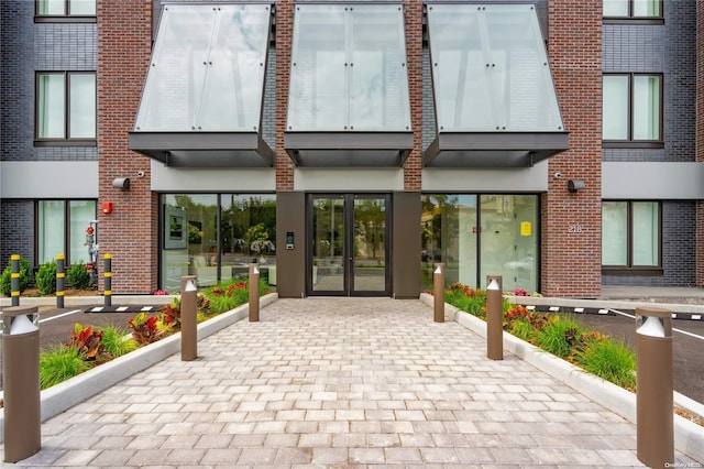 exterior space featuring french doors