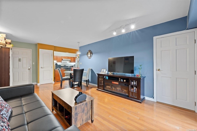 living room featuring hardwood / wood-style flooring