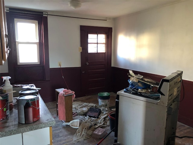 entryway featuring dark wood-type flooring