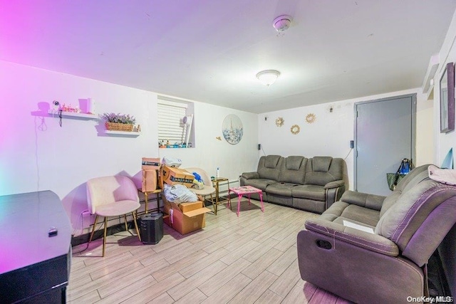 living room featuring light hardwood / wood-style flooring