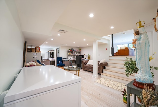 interior space with light wood-type flooring