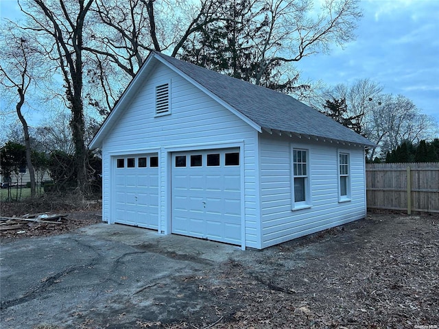 view of garage