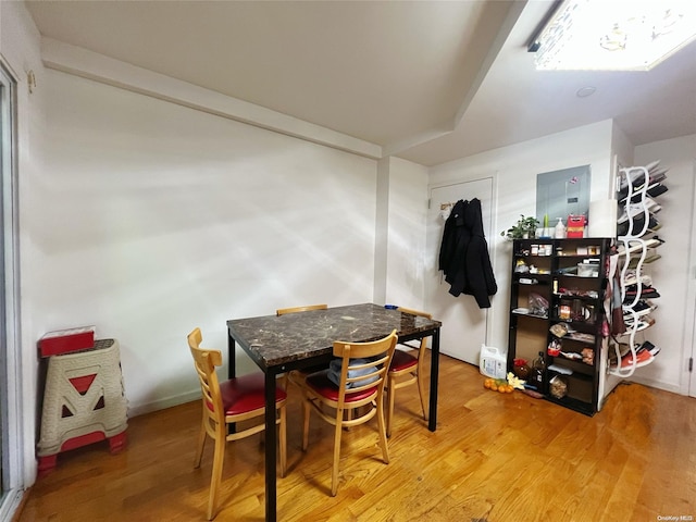 dining area featuring hardwood / wood-style flooring