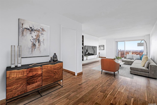 living room featuring hardwood / wood-style flooring