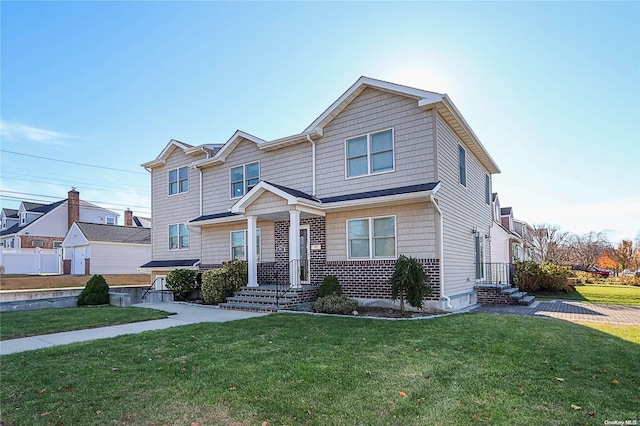 view of front of house featuring a front yard