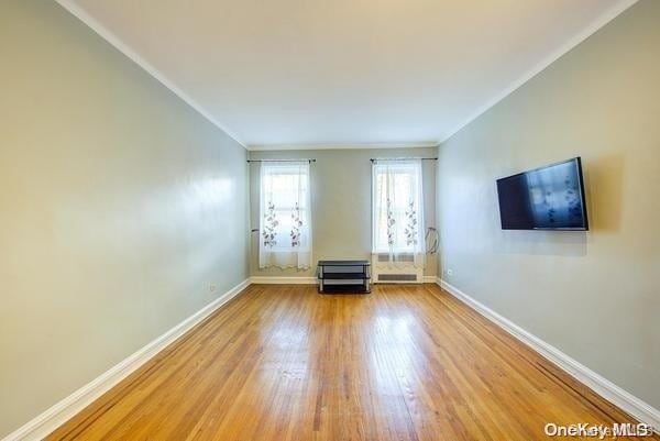 empty room with light wood-type flooring