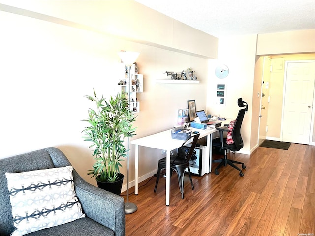 office featuring hardwood / wood-style flooring