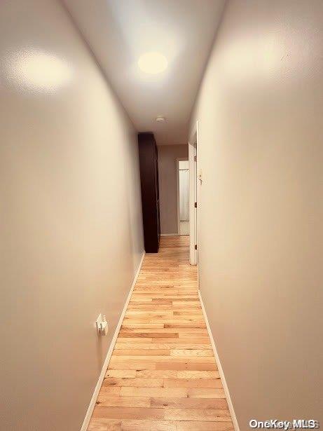 hall featuring light hardwood / wood-style flooring