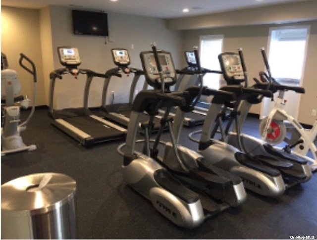 exercise room with plenty of natural light