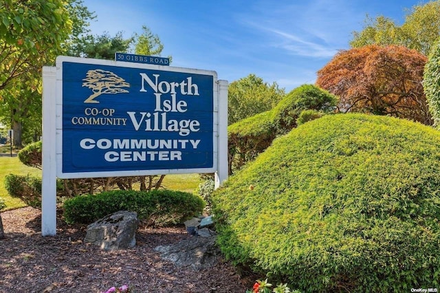 view of community sign