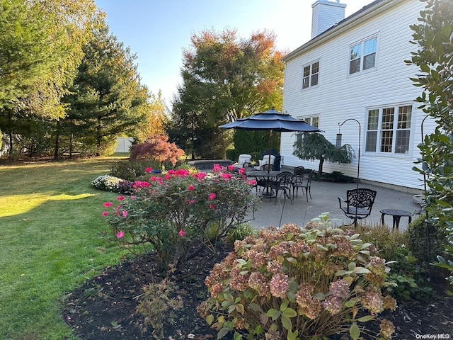 view of yard with a patio area